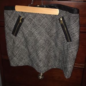 Express plaid / faux leather skirt FINAL PRICE